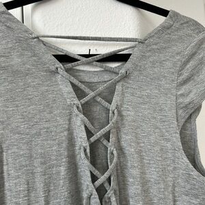 NWT Chaser Cap Sleeve cross over back tie closure